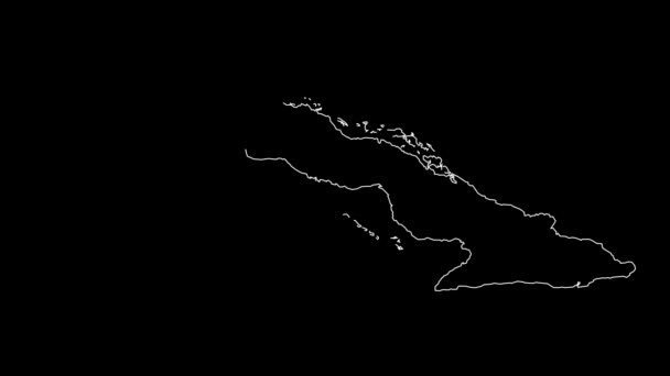 Küba Haritası Anahat Animasyon — Stok video