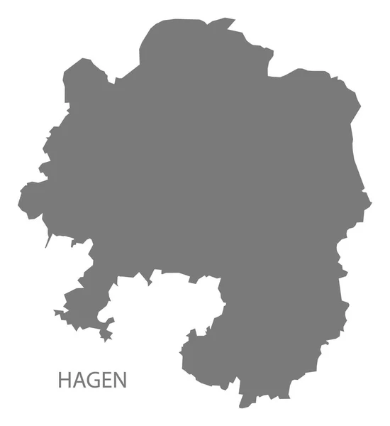 Hagen mapa de la ciudad gris silueta ilustración forma — Vector de stock