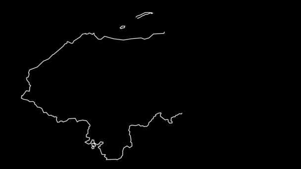 Ονδούρα Χάρτη Περίγραμμα Animation — Αρχείο Βίντεο