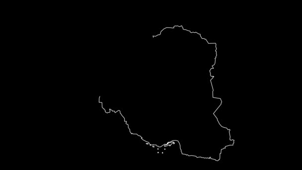 Írán Mapa Osnovy Animace — Stock video