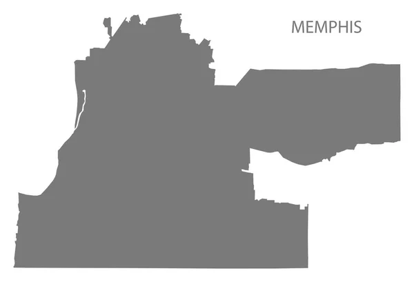 Memphis Tennessee város szürke illusztráció silhouette térképalakzat — Stock Vector