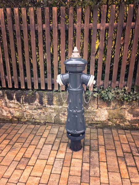 Feuerhydrant vor einem Holzzaun — Stockfoto