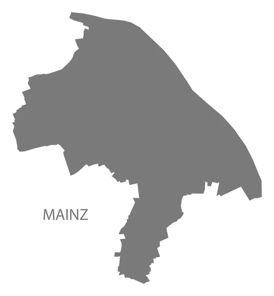 Mappa della città di Magonza con i quartieri grigio illustrazione silhouette forma — Vettoriale Stock