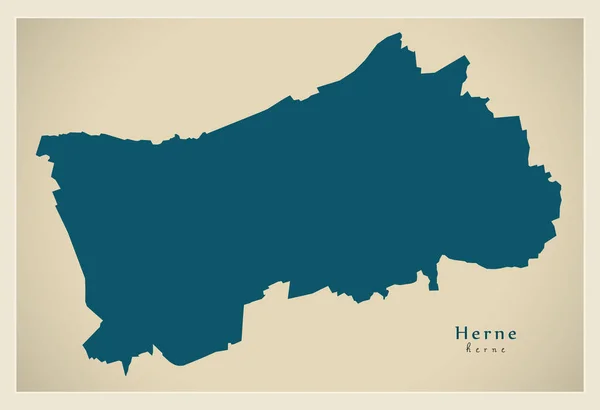 Mapa de la ciudad moderna - Herne ciudad de Alemania DE — Vector de stock