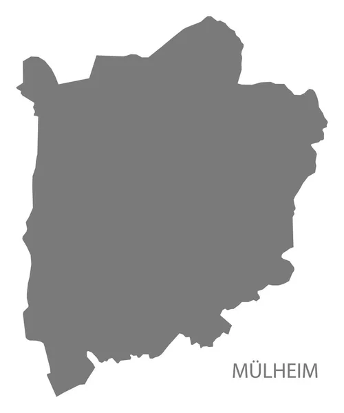 Mapa de la ciudad Mulheim gris silueta ilustración forma — Vector de stock