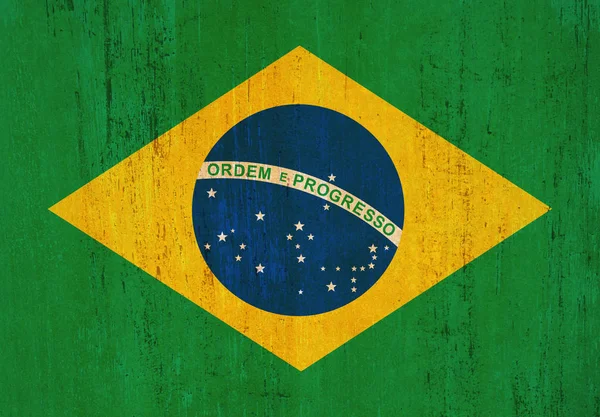 グランジ ビンテージ スタイルのブラジル国旗背景 — ストック写真