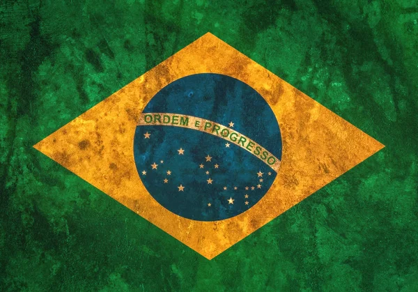 Bandeira nacional do Brasil fundo em estilo vintage grunge — Fotografia de Stock