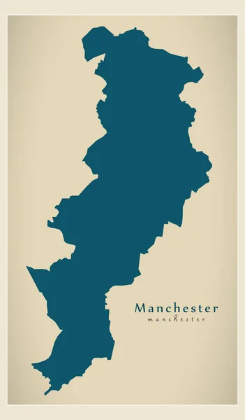 Карта современного города - Манчестер, Англия, Великобритания — стоковый вектор