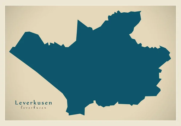 Mappa della città moderna - Leverkusen città della Germania DE — Vettoriale Stock