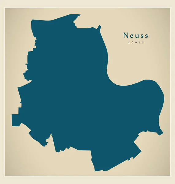 Mapa de la ciudad moderna - Neuss ciudad de Alemania DE — Vector de stock