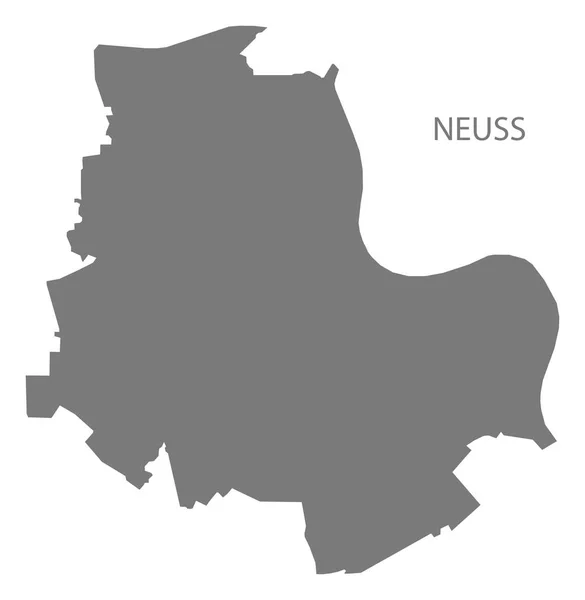 Mapa de la ciudad de Neuss gris silueta ilustración forma — Vector de stock