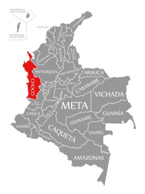Kolombiya haritasında çikolata kırmızısı vurgulandı