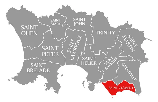 Heiliger Klemens rot hervorgehoben in der Karte des Trikots — Stockfoto