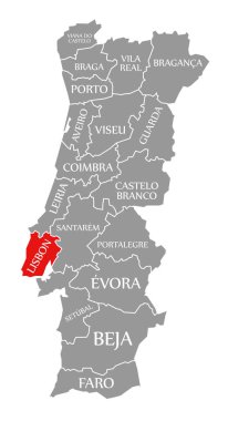 Portekiz haritasında Lizbon kırmızısı vurgulandı