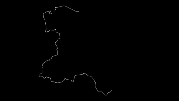 Grampian Escocia Región Mapa Esquema Animación — Vídeos de Stock