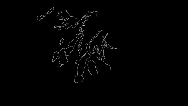 Strathclyde Scotland Region Map Outline Animation — Stock Video
