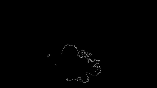 Antígua Barbuda Mapa Esboço Animação — Vídeo de Stock