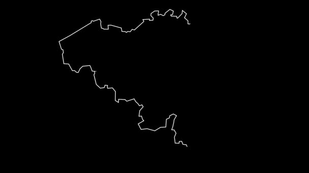 Belgio Mappa Schema Animazione — Video Stock