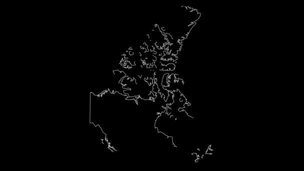 Canadá Mapa Esquema Animación — Vídeo de stock