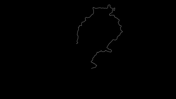 Líbano Mapa Esboço Animação — Vídeo de Stock