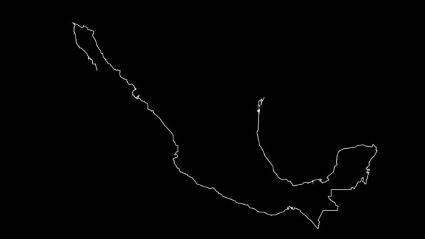 Mexic hartă schiță animație — Videoclip de stoc