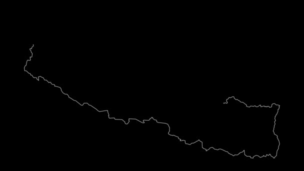 Nepal Map Outline Animation — 비디오