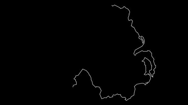 Northern Ireland Map Outline Animation — Stock Video