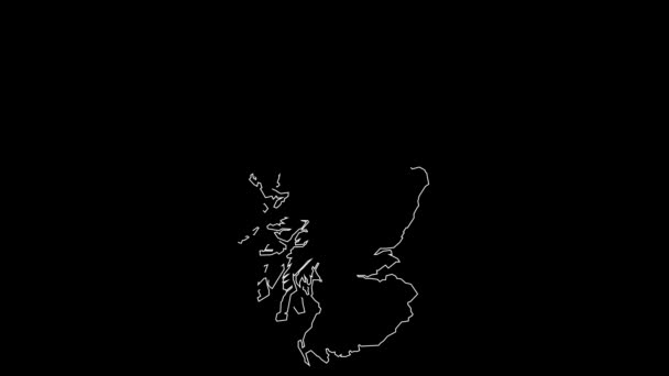 Schottland Karte Umreißt Animation — Stockvideo