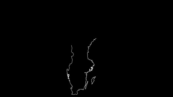 Анимация Схем Карт Швеции — стоковое видео