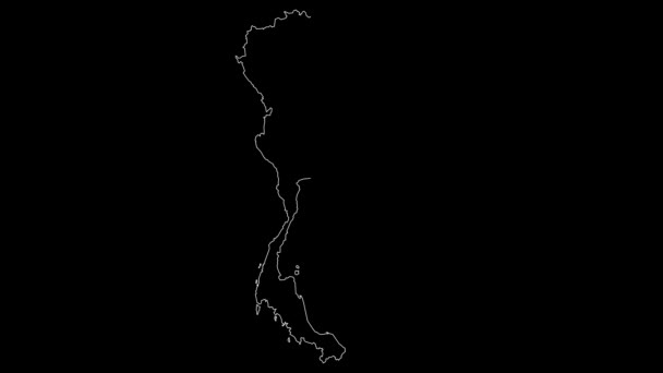 泰国地图动画纲要 — 图库视频影像