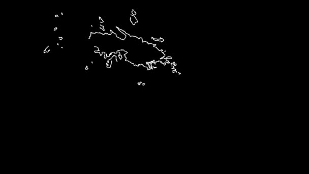 Virgin Islands Map Outline Animation — Stock Video
