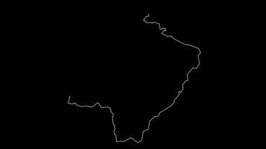 Mato Grosso do sul Brazil federal eyalet haritası animasyon taslağı