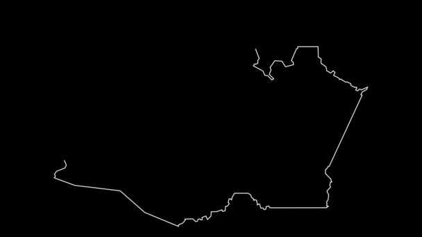 Amazonas Brasil Mapa Estatal Federal Bosquejo Animación — Vídeo de stock