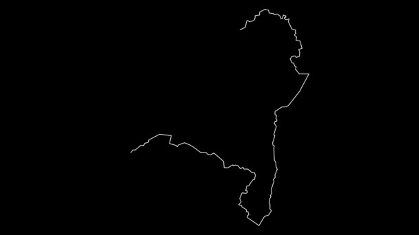 Bahia Brasile Stato Federale Mappa Schema Animazione — Video Stock