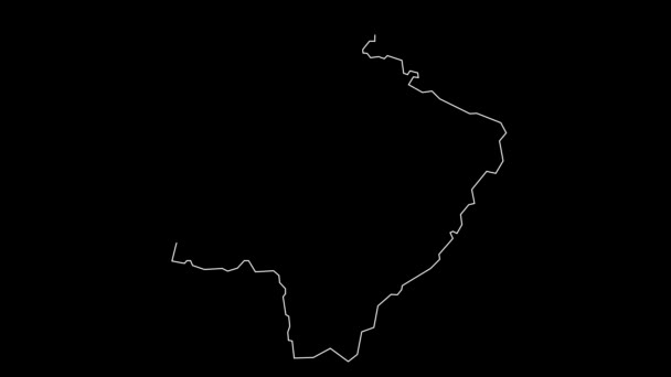 Mato Grosso Sul Brazil Federal State Map Outline Animation — Stock Video