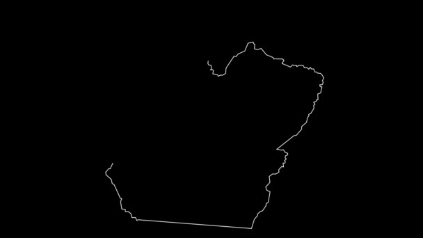 Para Brasil Federal State Map Skizziert Animation — Stockvideo