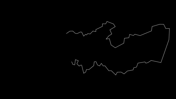 ペルナンブコブラジル連邦州地図アウトラインアニメーション — ストック動画