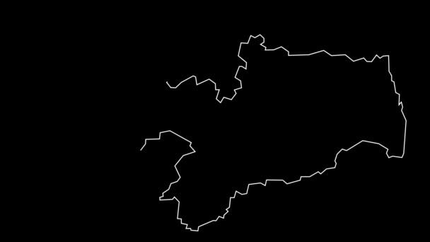 Paraiba Brasil Mapa Estatal Federal Bosquejo Animación — Vídeo de stock