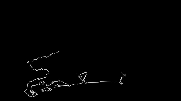 Rio Janeiro Brasilien Bundesstaat Karte Umreißen Animation — Stockvideo