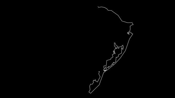 Rio Grande Sul Brazil Federal Eyalet Haritası Animasyon Ana Hatları — Stok video
