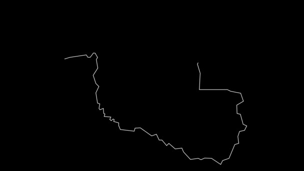 Rondonia巴西联邦州地图动画轮廓 — 图库视频影像