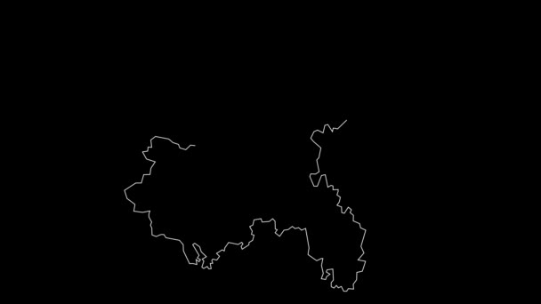 Chongqing Çin Eyalet Haritası Animasyon Ana Hatları — Stok video