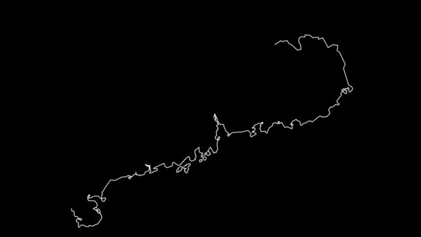 Guangdong China Mapa Província Esboço Animação — Vídeo de Stock