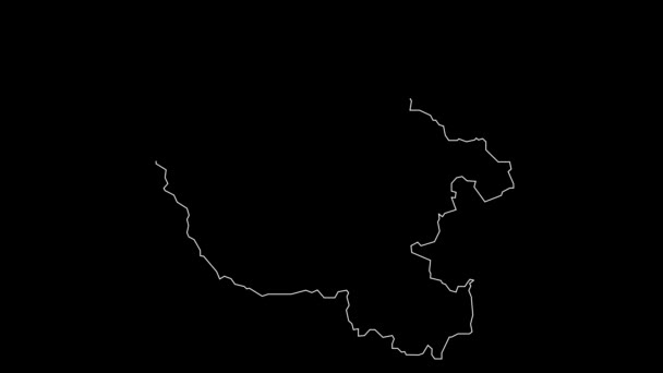Henan Čína Provincie Mapa Obrysu Animace — Stock video