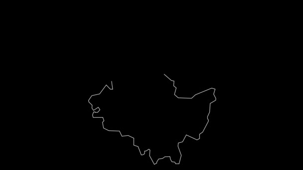 Heilongjiang Κίνα Επαρχία Χάρτη Περίγραμμα Animation — Αρχείο Βίντεο