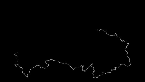 Hubei China Mapa Província Esboço Animação — Vídeo de Stock