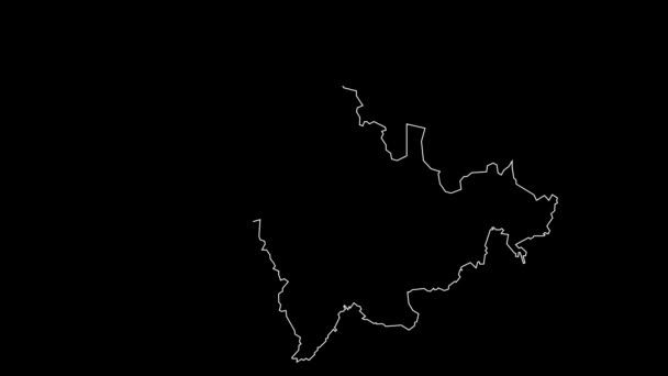 吉林省地図アウトラインアニメーション — ストック動画