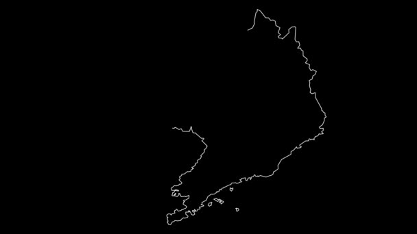 Liaoning China Province Map Outline Animation — Stock Video