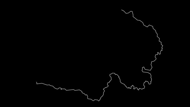 Qinghai China Provincia Mapa Esquema Animación — Vídeo de stock
