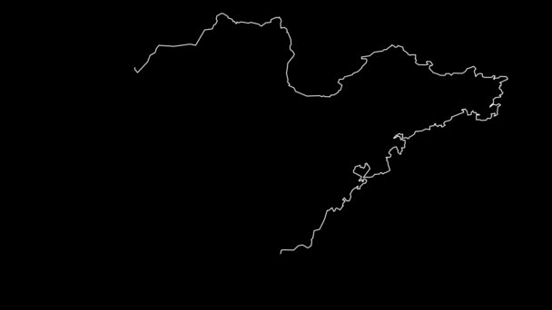 Mappa Della Provincia Shandong Cina Animazione — Video Stock